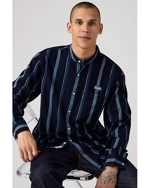 Levi's Blue Oasis Banded Collar Shirt for men