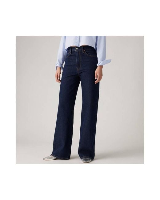 Levi's Blue Ribcage Wide Leg Jeans
