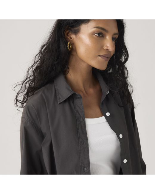 Levi's Gray Cropped Harlie Shirt