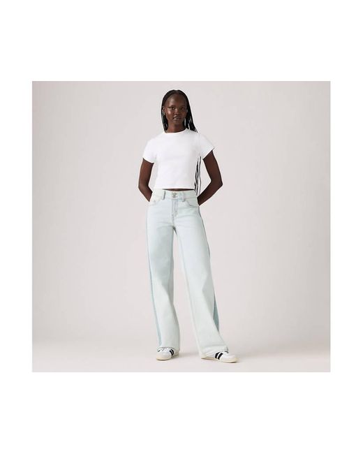 Levi's Superlow Loose Stripe Jeans in het White