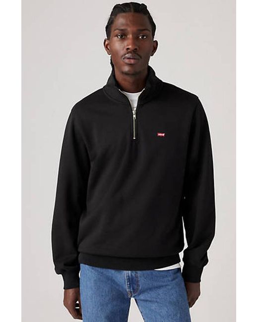 Levi s Original Housemark Quarter Zip Pullover in Black for Men Lyst UK
