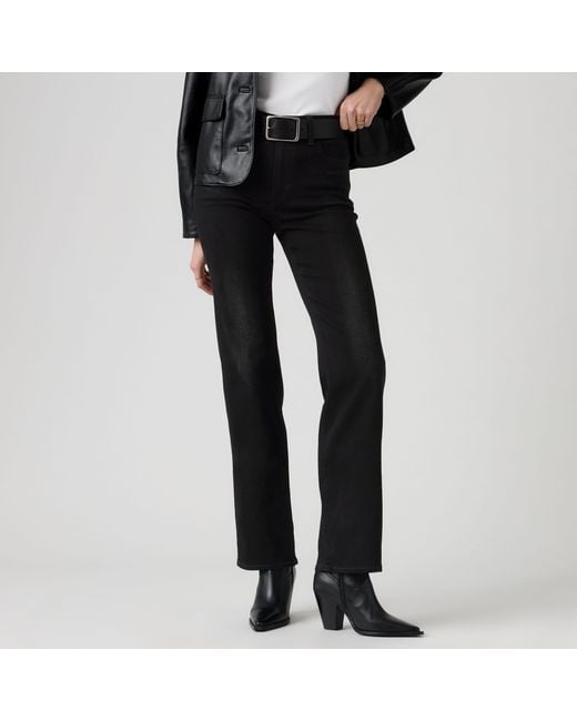 Levi's Black 723 High Rise Straight Jeans