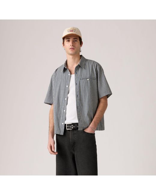 Levi's Gray Short Sleeve Zandt Cropped Shirt for men
