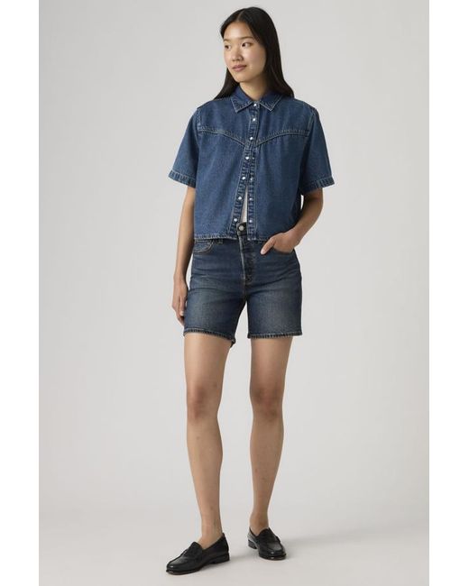 Levi's Blue 501 Mid Thigh Lightweight Shorts