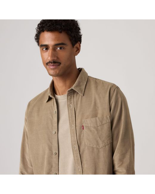Levi's Brown Corduroy Classic Pocket Standard Fit Shirt for men
