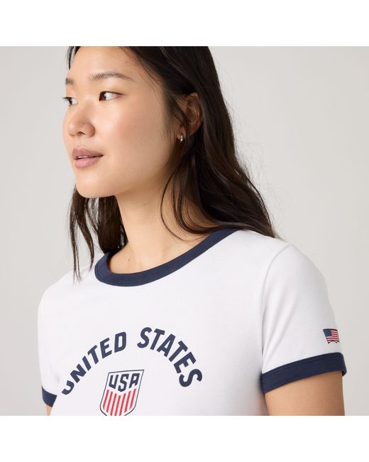Levi's White U. S. Soccer Ringer Tee