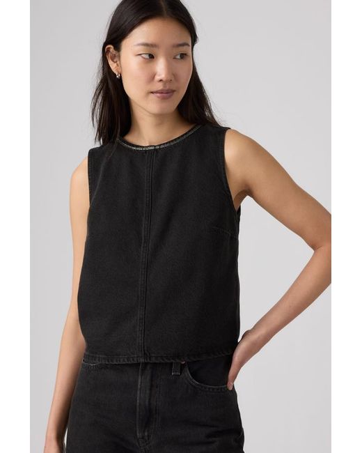 Levi's Black Rhinestone Denim Top