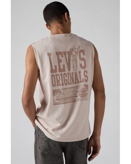 Levi's Brown Graphic Muscle Tank for men