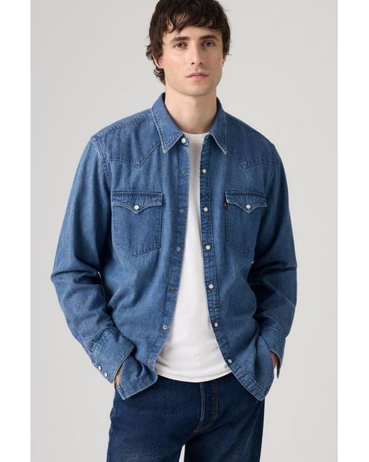 Levi's Blue Barstow Standard Fit Western Shirt for men