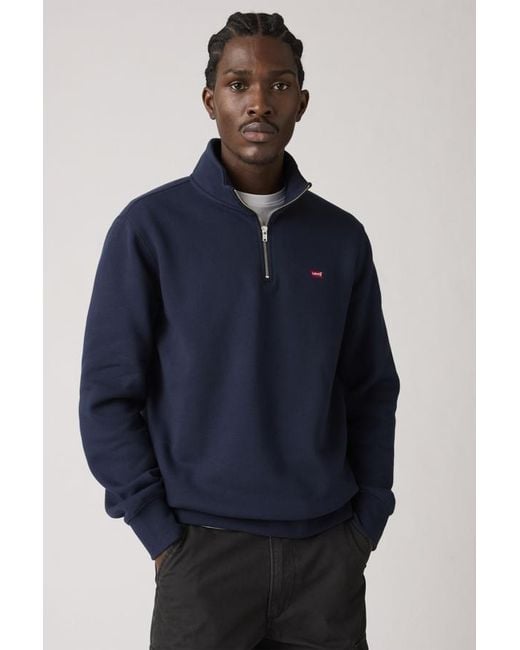 Levi's Blue Original Housemark Quarter Zip Pullover for men