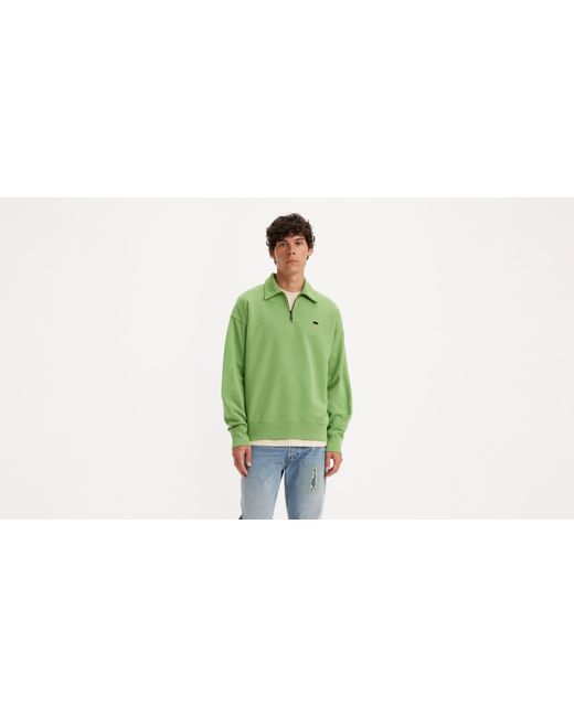 Levi's Green Skateboarding Quarter Zip Sweatshirt for men