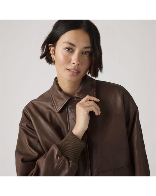 Levi's Brown Kennedy Leather Dad Jacket