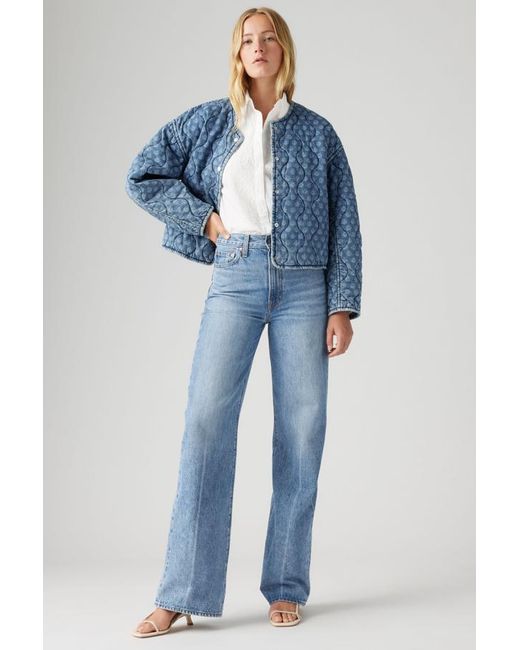 Levi's Blue Ribcage Wide Leg Jeans