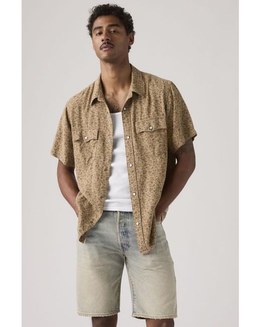 Levi's Natural Short Sleeve Relaxed Fit Western Shirt for men