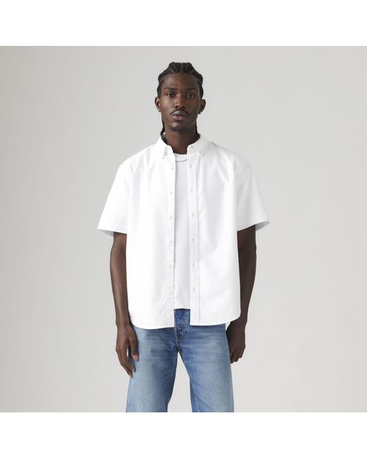 Levi's White Short Sleeve Authentic Button Down Shirt for men