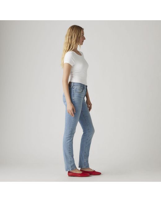 Levi's Blue 724 High Rise Straight Jeans