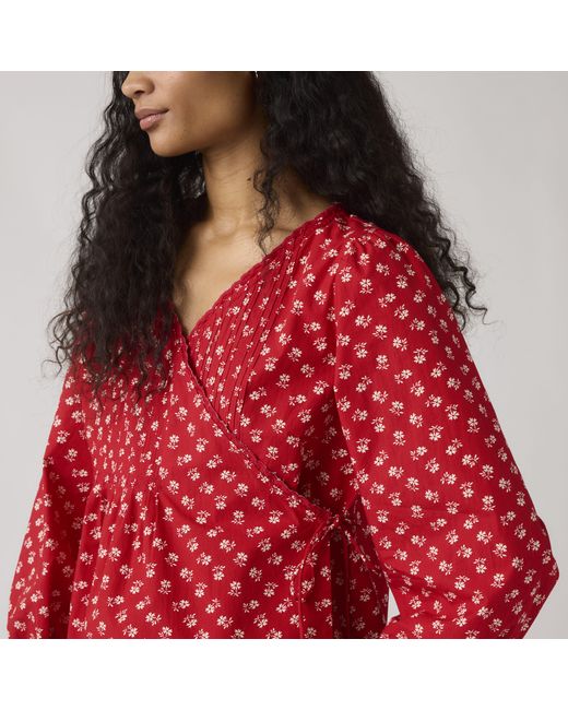 Levi's Red Soleil Wrap Blouse