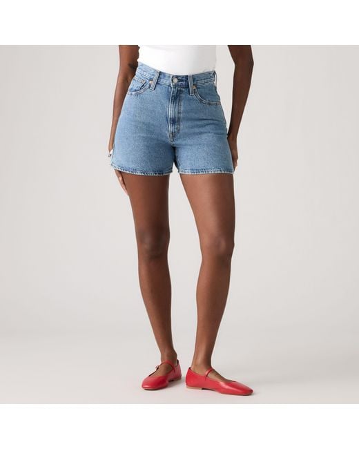 Levi's Blue Cinch Mid Thigh Shorts