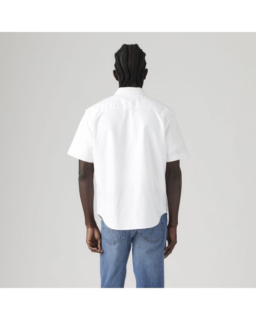 Levi's Authentic Button Down Shirt Met Korte Mouwen in het White voor heren