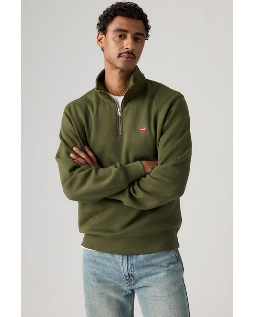 Levi's Green Housemark Quarter Zip Pullover for men