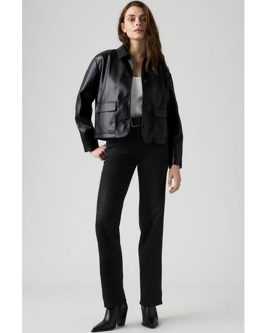 Levi's Black 723 High Rise Straight Jeans