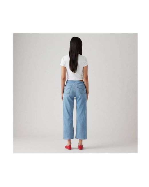 Jeans Ribcage Con Tobillo Recto De Algodón De Lino Levi's de color Blue