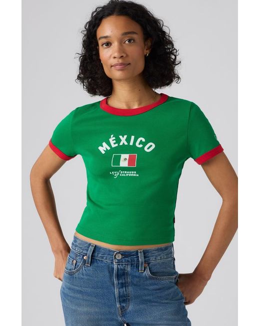 Mexico Ringer Tee Levi's de color Green