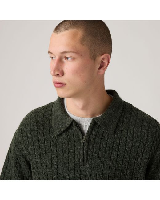 Levi's Black Mason Collared Quarter Zip for men
