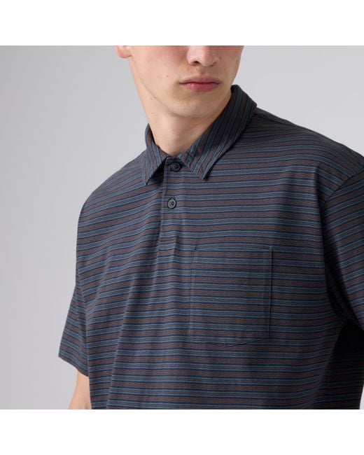 Levi's Black Finn Boxy Pocket Polo for men