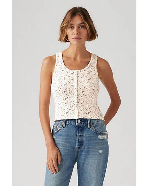 Dry Goods Pointelle Tank Top Levi's de color White