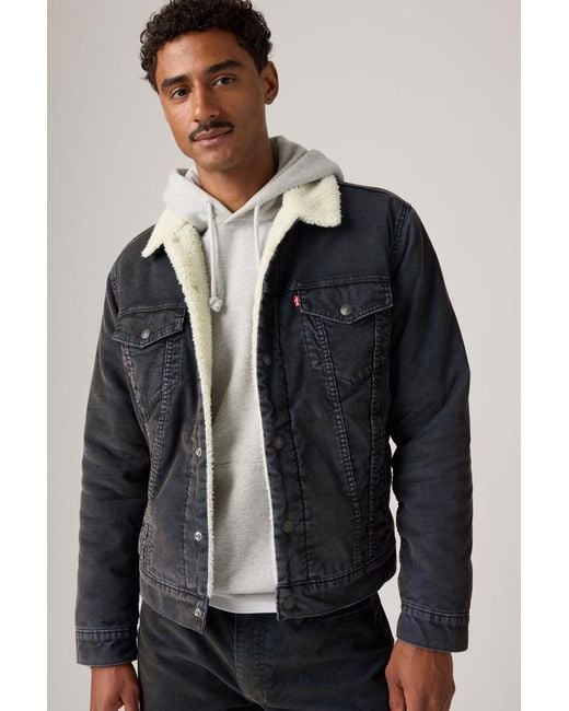 Levi's Black Corduroy Type Iii Sherpa Trucker Jacket for men