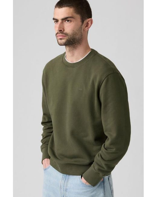Levi's Green Original Housemark Crewneck Sweatshirt for men