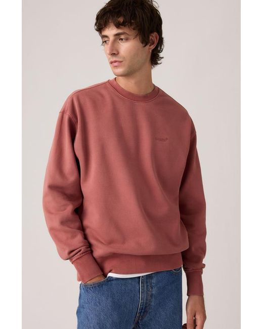 Levi's Red Authentic Crewneck Sweatshirt for men