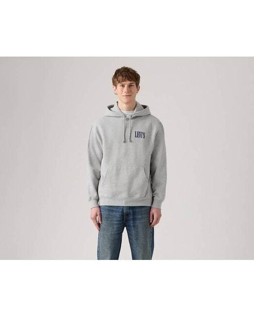 Felpa Con Cappuccio Comoda Con Stampa di Levi's in Gray da Uomo