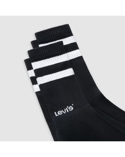 Levi's Black Regular Cut Sport Socks 2 Pack