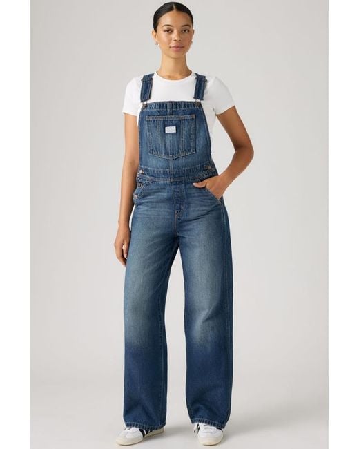 Levi's Blue Baggy Overalls