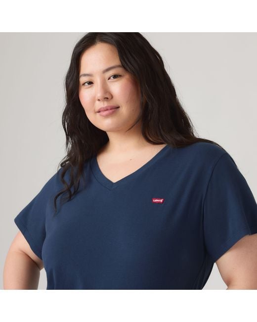 Perfect V Neck Tee (Plus Size) Levi's de color Blue