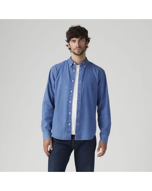 Levi's Blue Authentic Button Down Shirt for men