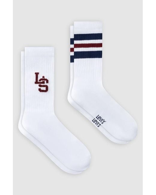 Levi's Blue Regular Cut Logo Socks 2 Pack for men