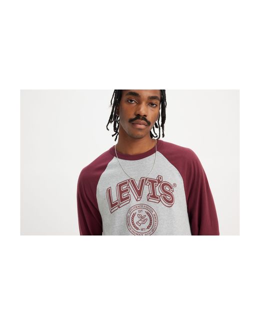 Camiseta de manga larga graphic raglan Levi's de hombre de color Black