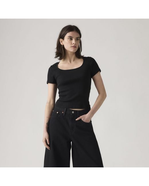 Levi's Black Essential Square Neck Tee