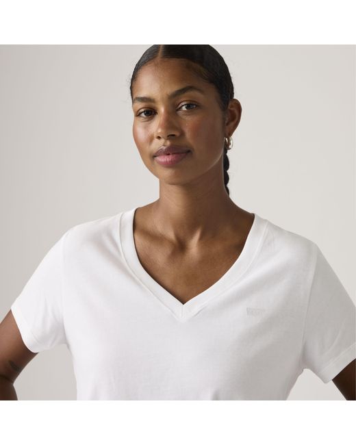 Levi's White Favorite Cotton V Neck Tee