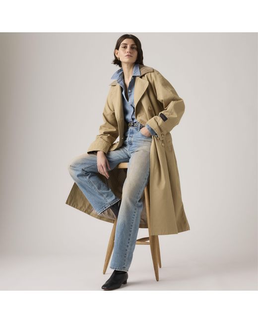 Levi's Natural Bree Classic Long Trench Coat