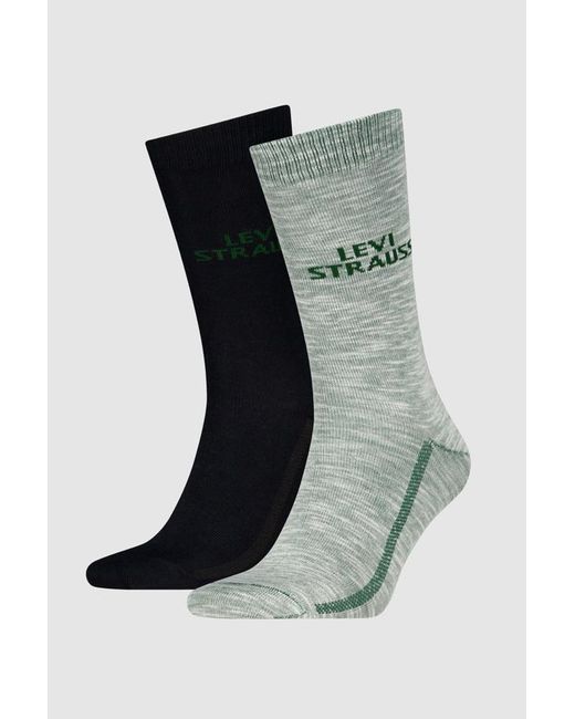 Regular Cut Plating Yarn Socks 2 Pack Levi's de hombre de color Black