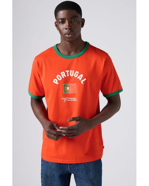 Levi's Red Portugal Ringer Tee for men