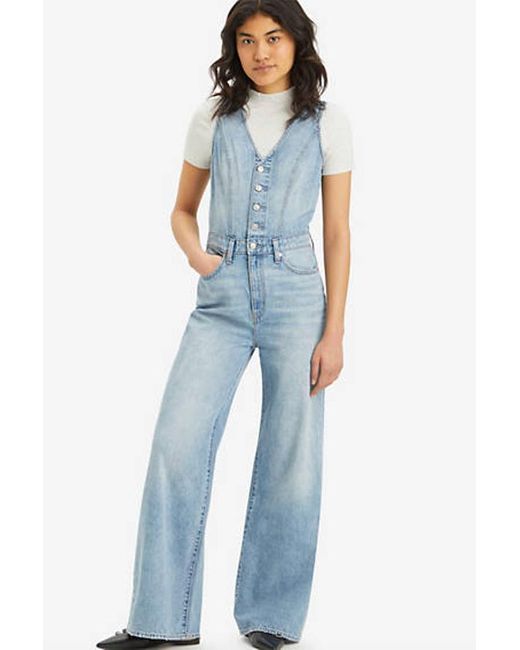 Levi's Black Denim Wide Leg Jumpsuit