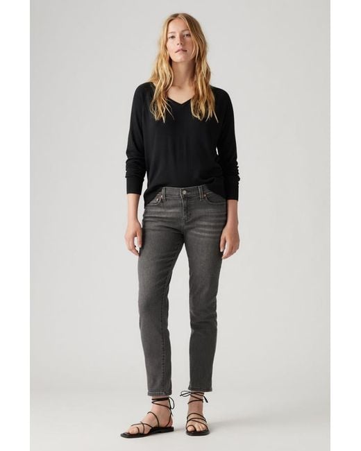 Levi's Black Mid Rise Boyfriend Jeans