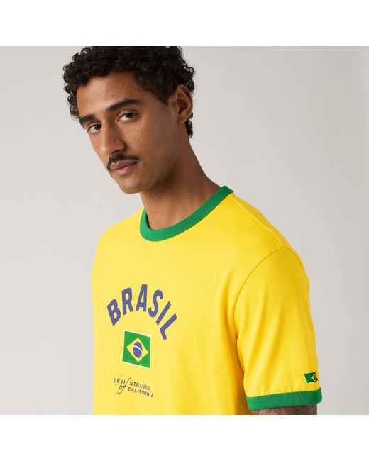 Levi's Yellow Brazil Ringer Tee for men