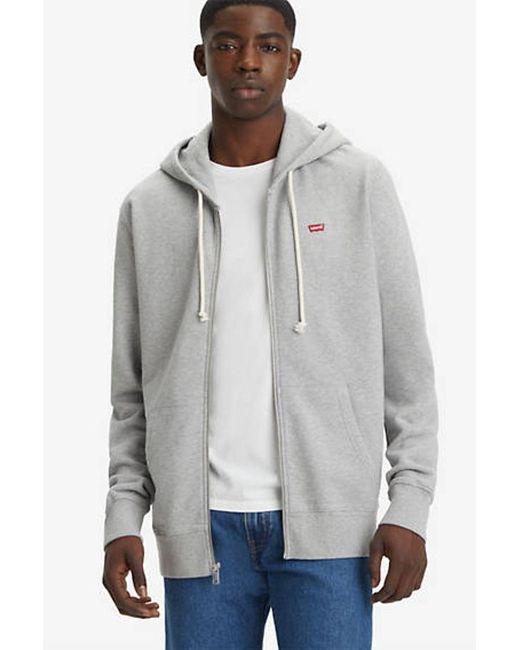 Levi s Original Zip Up Hoodie in Grey for Men Lyst UK