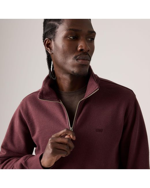 Levi's Purple Original Housemark Quarter Zip Pullover for men